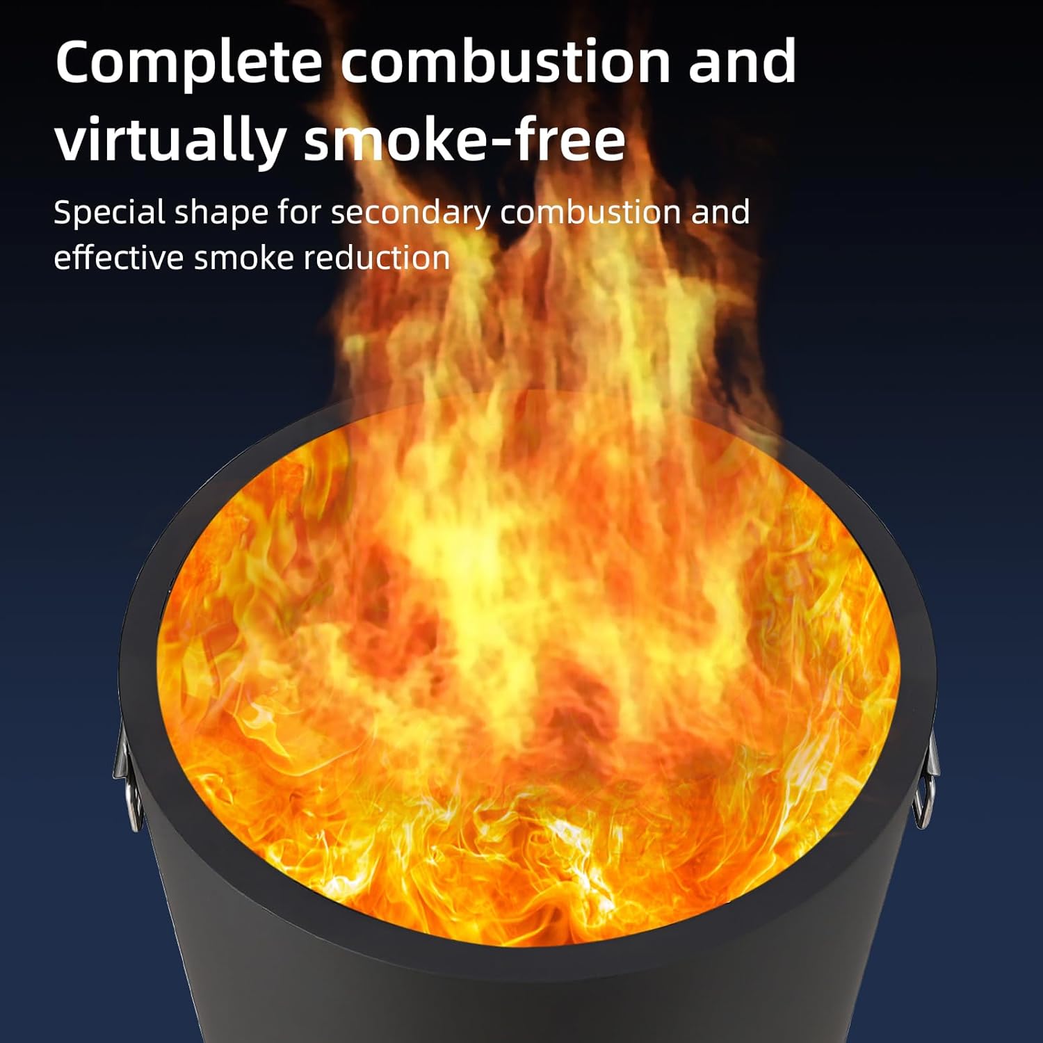 PioneerWorks Outdoor Mini Fire Pit - Iron Steel, Ideal for Backyard, Camping, Picnics, Includes Firehook, 16in Diameter.