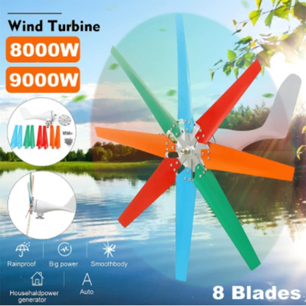 9000W 8 Blades Wind Turbines Generator 12V/24V with Controller Windmill Energy Turbines Generators for Home Yacht Farm Park