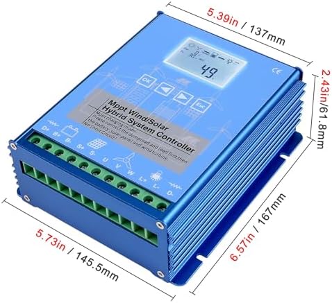 12000W MPPT Charge Controller for Wind Turbine & Solar Hybrid System, 48V Auto Regulator with Dump Load, Ideal for Solar Panel & Wind Generator Integration