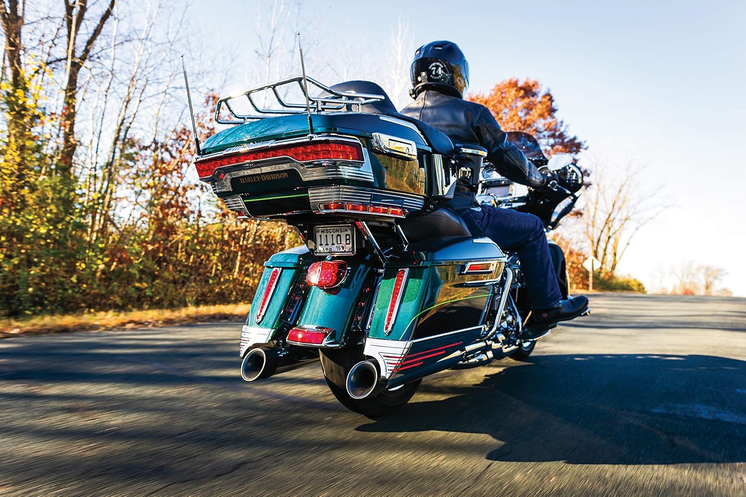 Kuryakyn 7292 Motorcycle Lighting Accent Accessory: LED Saddlebag Extensions with Red Lenses for 2014-19 Harley-Davidson Motorcycles, Chrome, 1 Pair