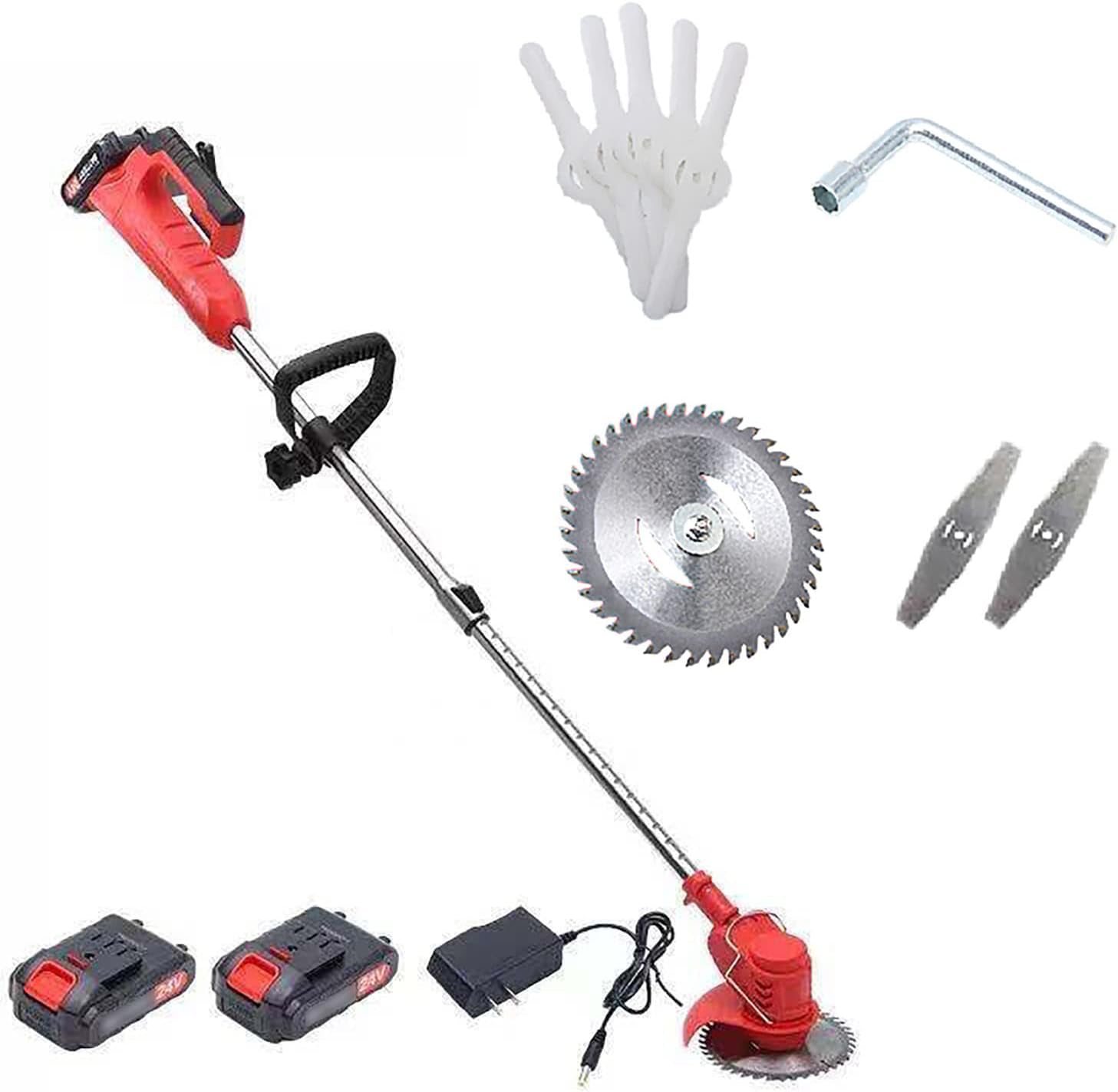 Electric Weeder, 24V Battery Rechargeable Lawn Mower 3 Blades Portable Lawn Mower Household Small Trimmers Garden Lawn Mowing Tools