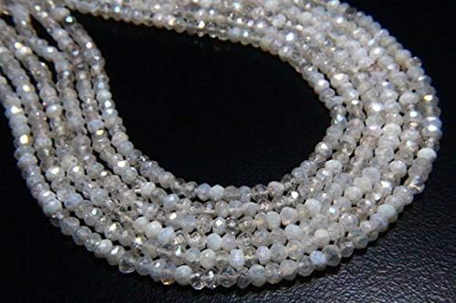 13 inch natural beads strand of 4mm faceted rondelle rainbow mystic quartz gemstone beads for DIY jewelry - necklace, bracelet, earring, ring.