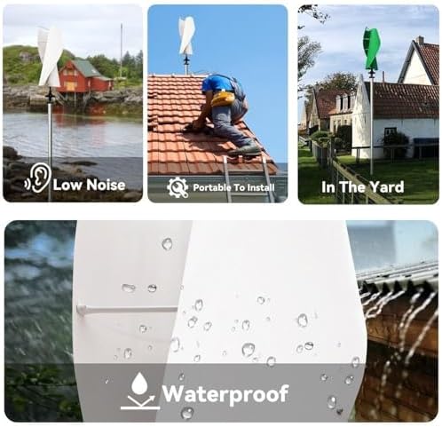 4KW Wind Turbine Generator Kit – 12V/24V/48V Off-Grid Maglev System, Noiseless & Efficient, Hybrid MPPT Charge Controller, Ideal Low-Wind Renewable Energy Solution (48V)