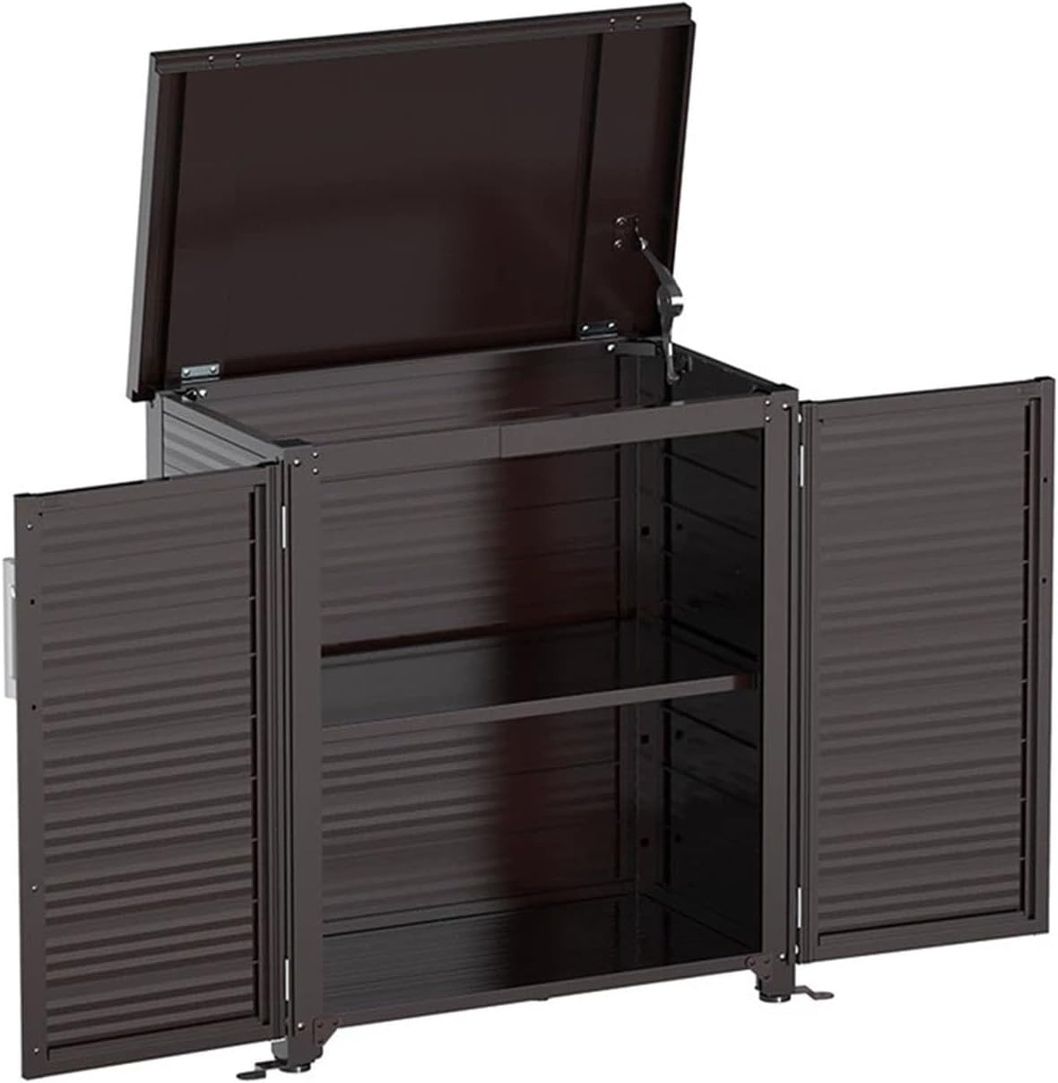 Outdoor Storage Cabinet Waterproof for Dishes Patio Storage Box Aluminum Alloy Material Outdoor Storage Bin Small Decorative Indoor and Outdoor Use