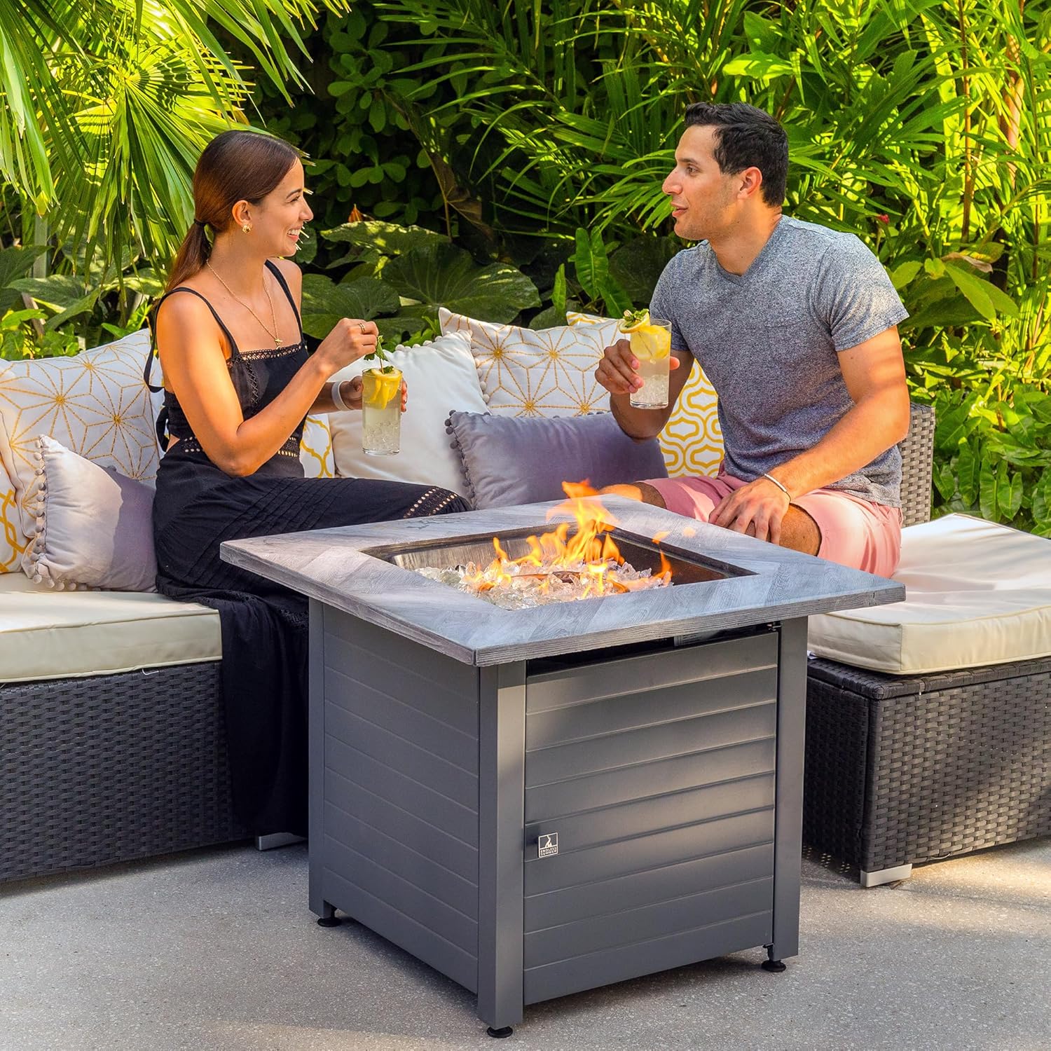 Endless Summer - The Francesca 30 Inch Square Gas Fire Table