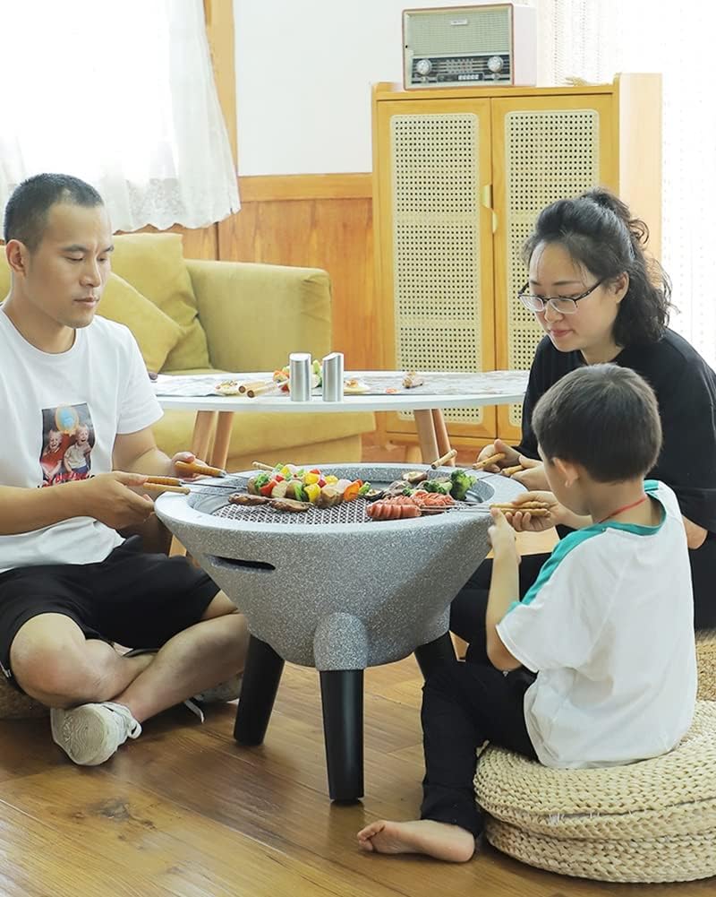 Outdoor Fire Pit Imitation Stone Fire Bowl, 39CM Garden Terrace Courtyard Outdoor Wood Burning Fire Pit, with Sparkle Screen and Outdoor Fire Pit (Color : Kit-2) (Kit 1) (Kit 1)