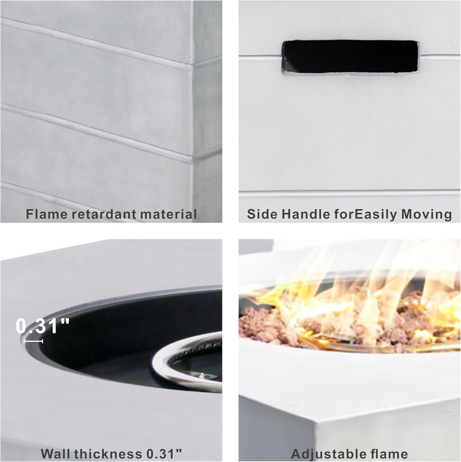 2 in 1 Outdoor Fire Table 50,000 BTU Gas Fire Pit & Coffee Table 34.5