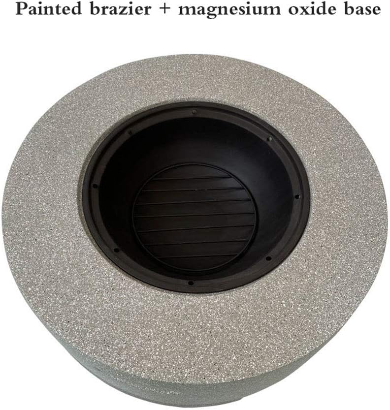 Fire Pit with BBQ Grill Shelf, Fire Bowls for Garden with Magnesium Oxide Base 75 * 39cm for Outdoor, Garden, Barbecue, Excursion, Camping,Cyan