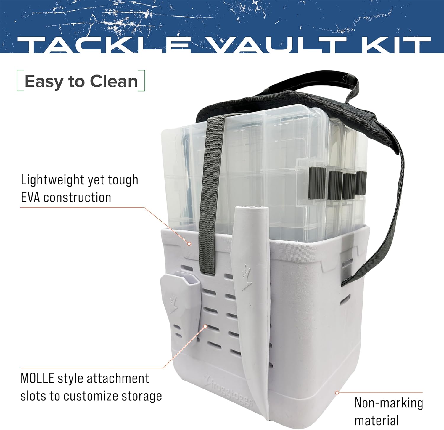FROGG TOGGS EVA Tackle Vault, Lightweight, Customizable Fishing Tackle Bag