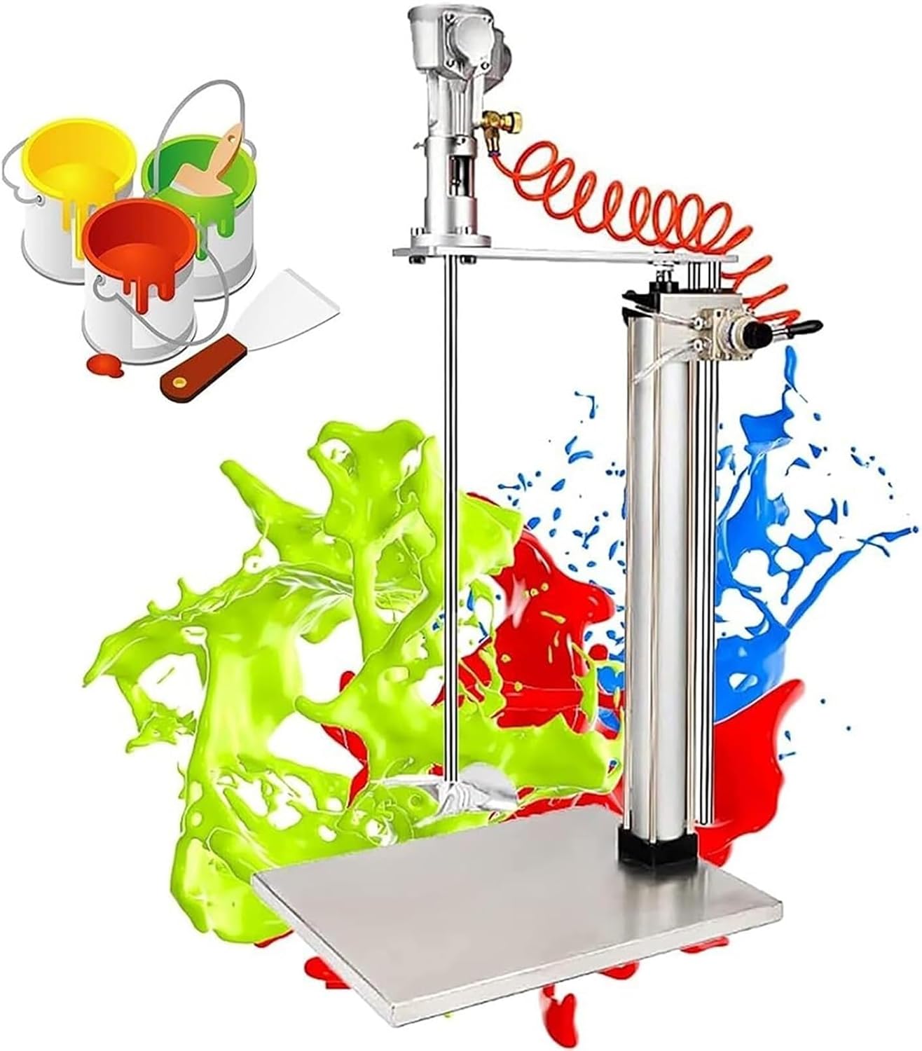 Automatic Lifting Mixer Pneumatic Paint Mixer Machine Desktop Vertical Air Agitator Ink Mixing Machine for Mixing Feed Plaster Paint