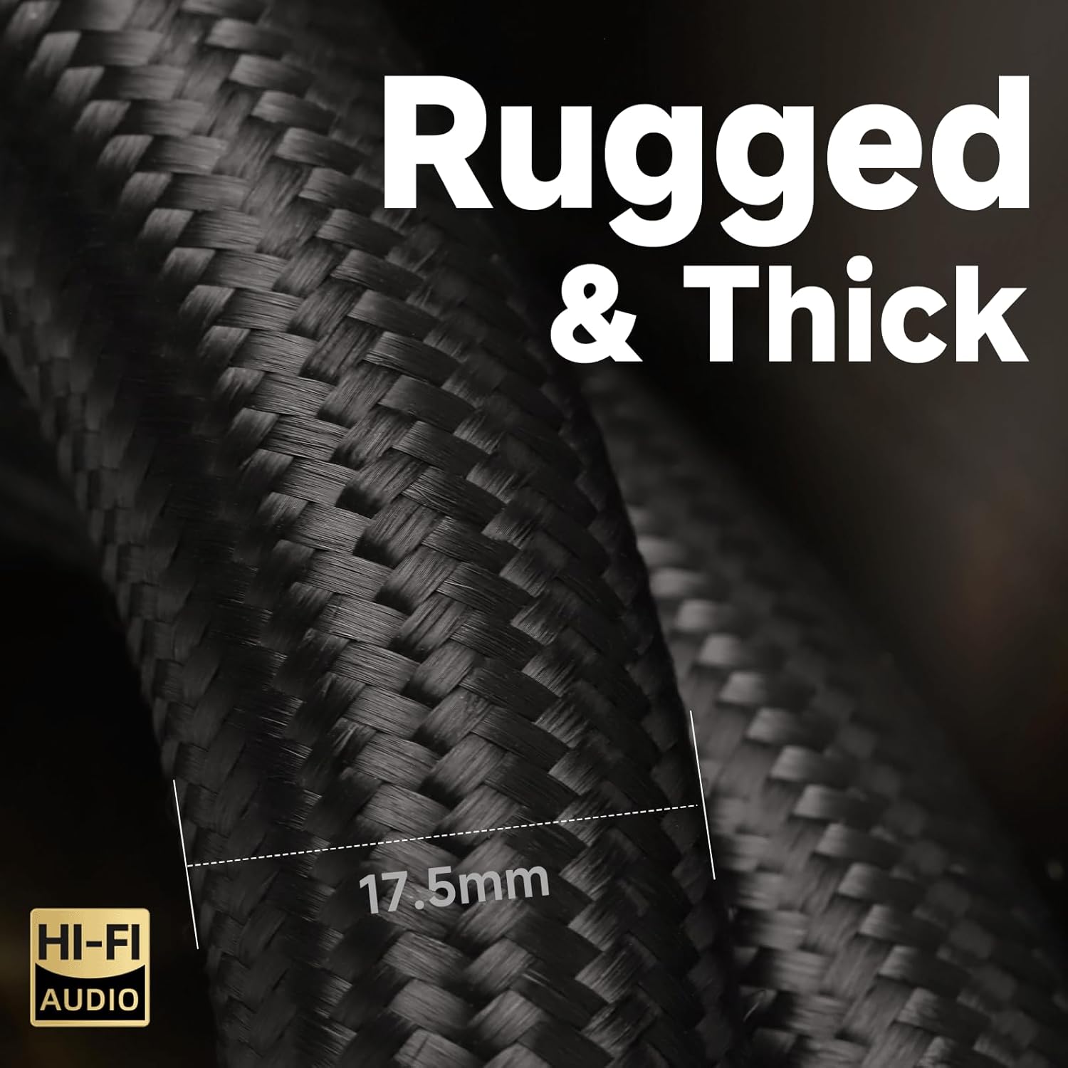 TODN HiFi Audio Power Cable for Audiophile with O-C-C Cores, 24K Gold Plated 3 Prong Power Cord Plug/IEC C15, Φ17.5mm, 3ft/1m