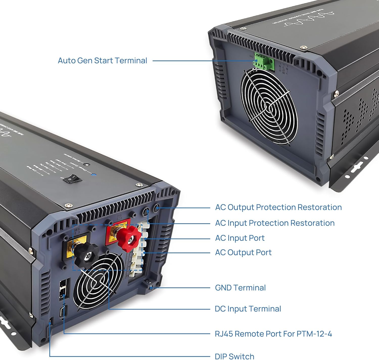 Soyond 2000W Pure Sine Wave Inverter Charger, 12V DC to 120V AC Surge 6000W, with 50A Battery AC Charger, Power Inverter w/LCD Remote Panel for RV, Boat,Truck, Compatible with Lifepo4 Battery