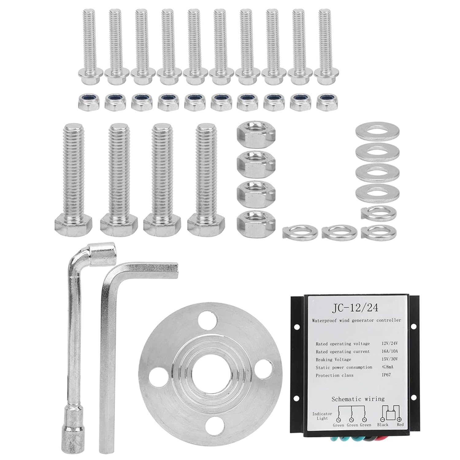 Hyuduo Wind Generator 100W Wind Turbines Generator Kit 5 Blades High Efficiency Power Supplies Alloy + Solar and Wind Power Parts and Accessories (12V)