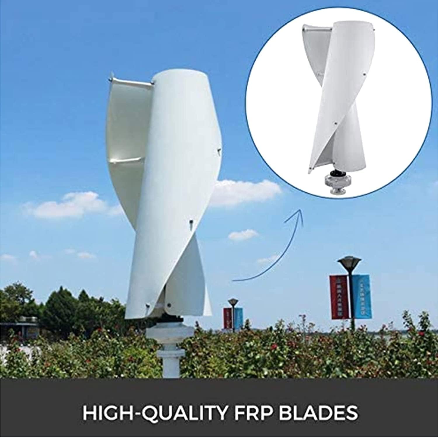 8000W Vertical Wind Turbine 12-220V Vertical 3-Phase Wind Power Generator Renewable Energy for Home Garden Boat Marine