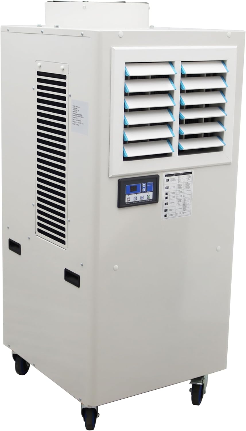 TECHTONGDA Spot Air Conditioner Mobile Cooler Outdoor Indoor Aircon 3800m³/h with Air Vent Louver 220V