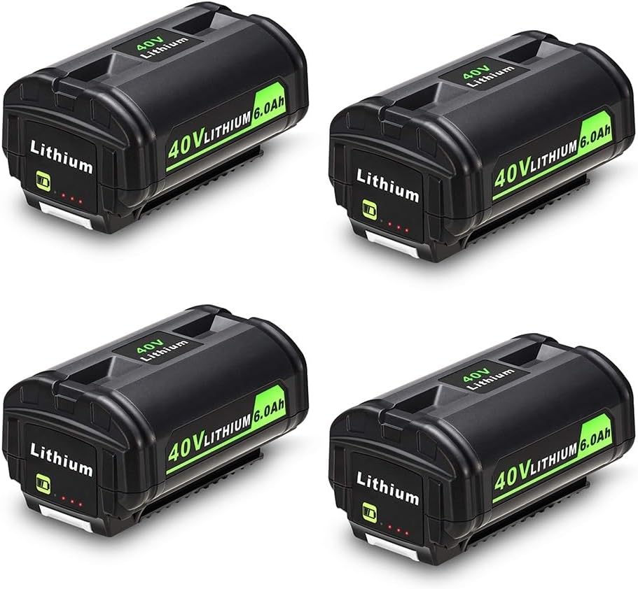 40V 6Ah Lithium-Ion Battery Replacement Compatible with Ryobi OP40401/OP4050A Tools RY40502, RY40200, RY40400 Cordless Power Tool Batteries(4Pcs Battery)