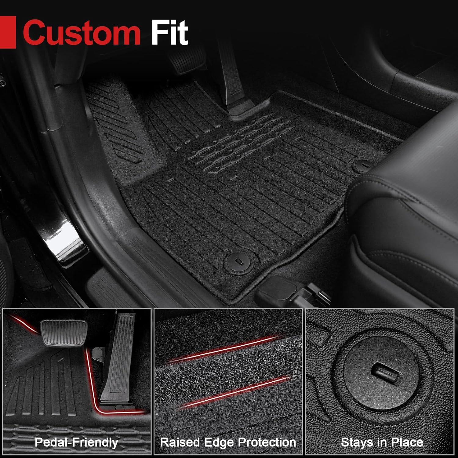 Floor Mats for 2026 Hyundai Palisade 7/8 Seat (Only Gas), All Weather TPE Cargo Mat with 3rd Seat Back Cover and Lower Trunk Mat Protection for 2026 Hyundai Palisade Accessories