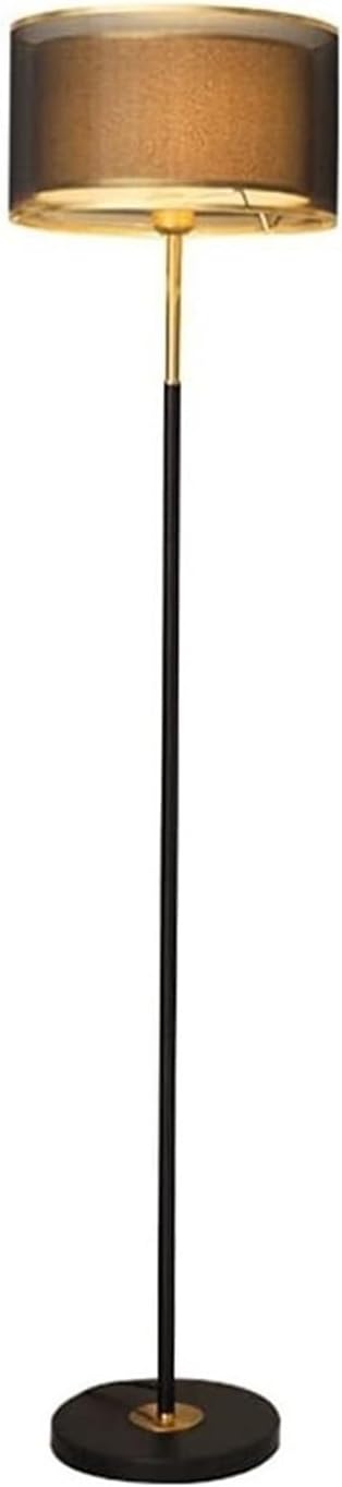 Floor Lamps Iron Floor Lamp with Double-Layer Lampshade Modern Bedside Vertical Floor Light LED Standing Lamp for Bedroom Living Room