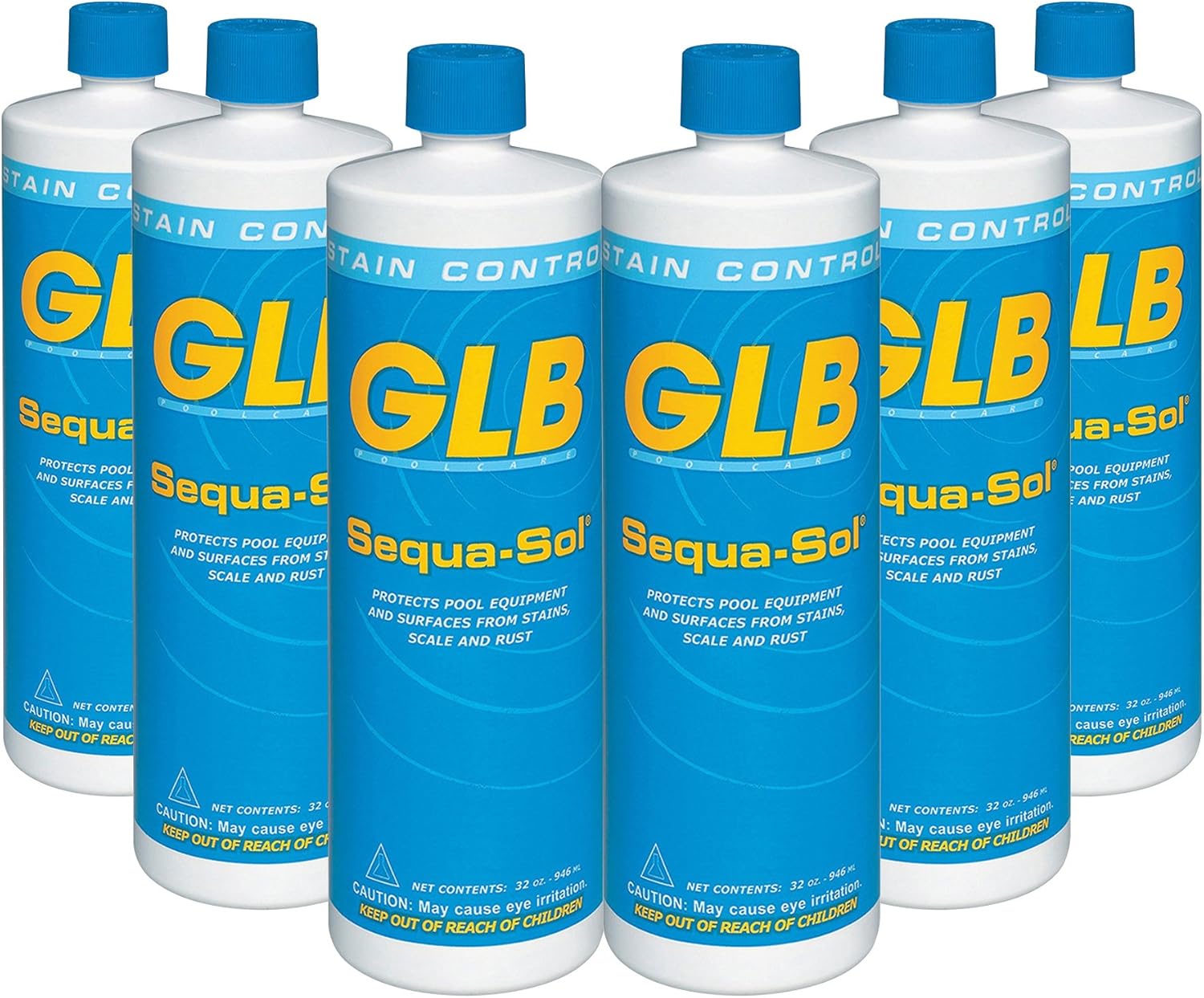 GLB 71016A-06 Sequa-Sol Sequestering Agent Pool Stain Preventer (6 Pack), 1 quart