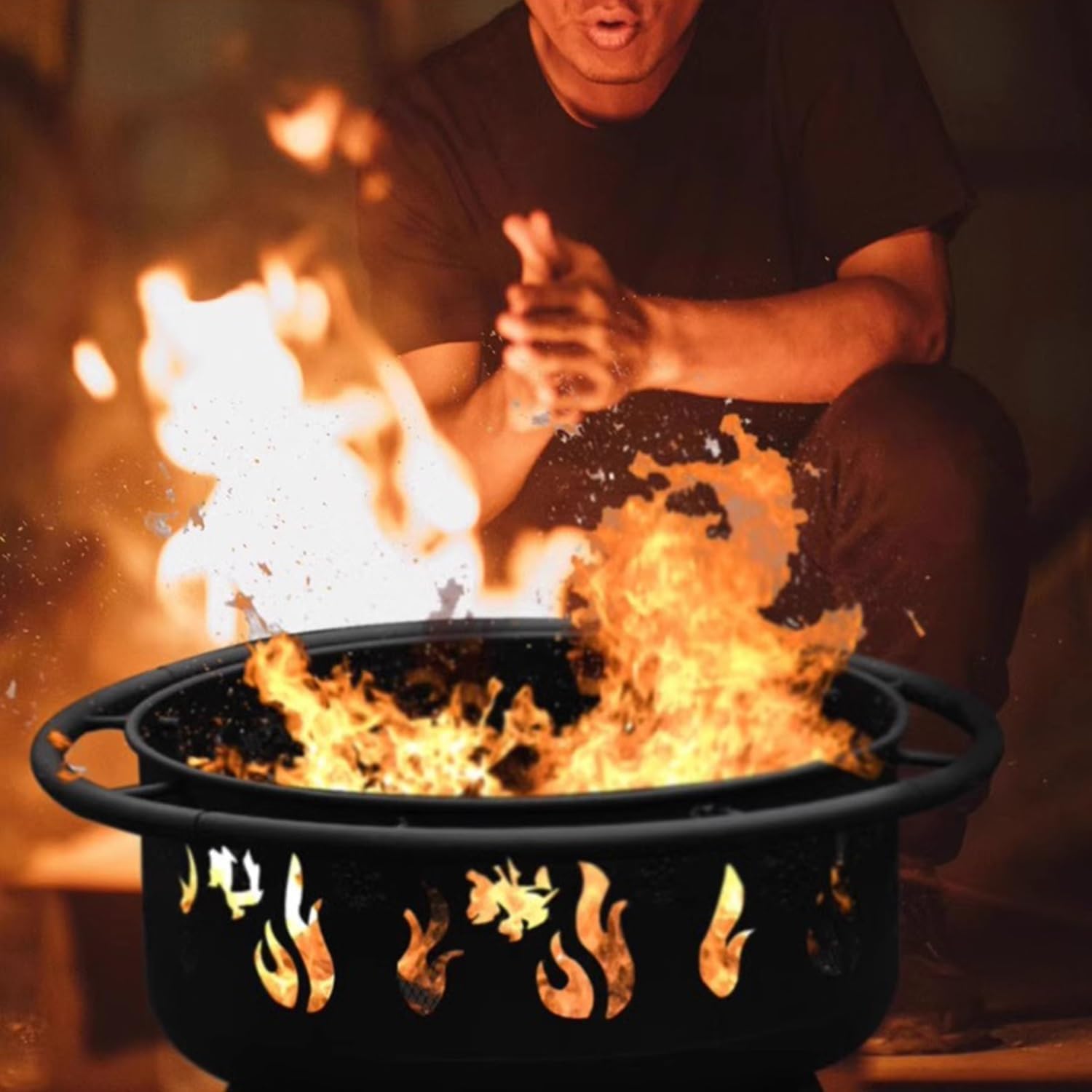 Around the fireplace to cook tea campfire stove, home firewood fire pit, winter heating outdoor charcoal fireplace, villa patio barbecue grill.(Fence)