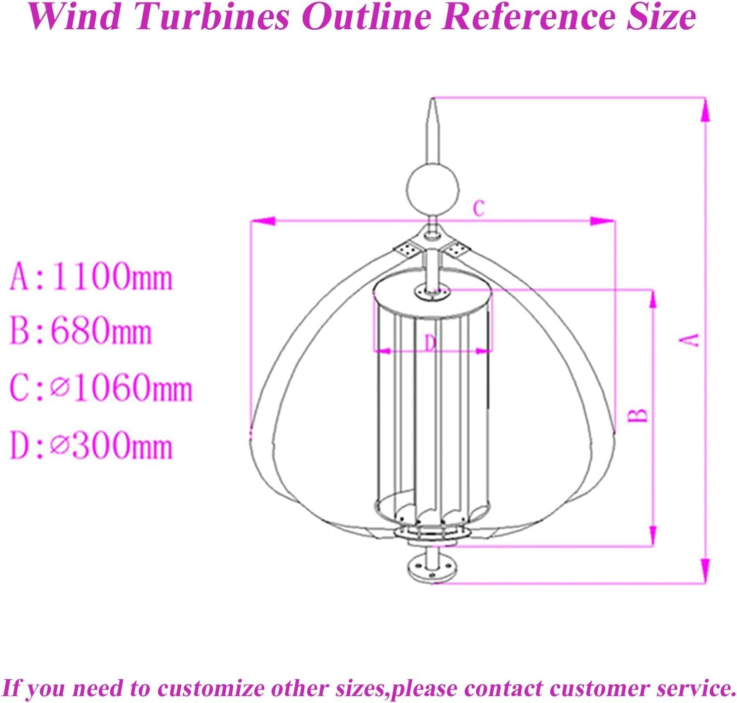 9000W Wind Turbines Generator Portable Vertical Wind Power Turbines Generator Kit with Charge Controller for Compatible with Attraction Schools Highway