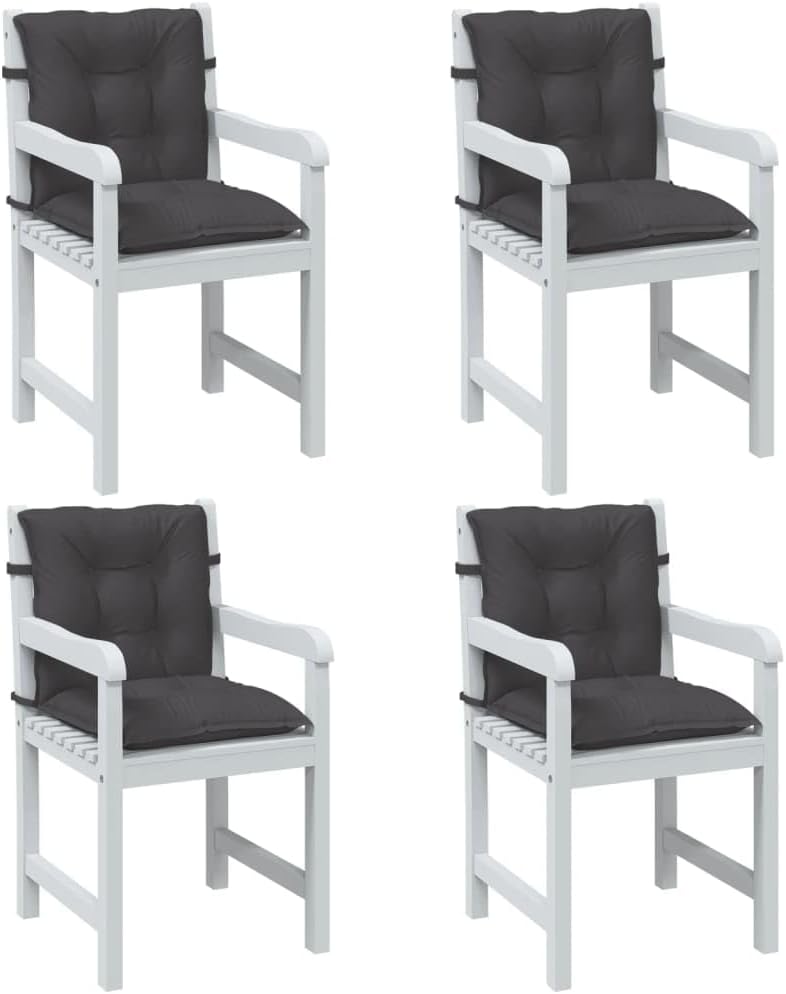 Lowback Chair Cushions 4 pcs Melange Anthracite 39.4