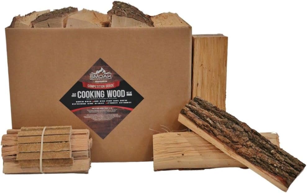 Smoak Firewood 12inch Length Premium Cooking Wood & Firewood Logs - Used for Grills, Smokers, Pizza ovens, firepits or fireplaces - USDA Certified Kiln Dried (White Oak - 12in pieces (45-50lbs))