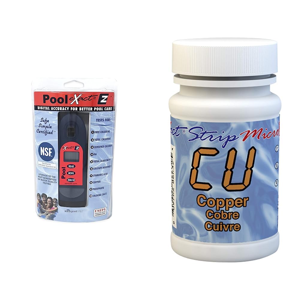 ITS 486201 Pool Exact EZ Photometer Entry Digital Pool Water Test Kit + Exact 486632 Micro Copper Strip