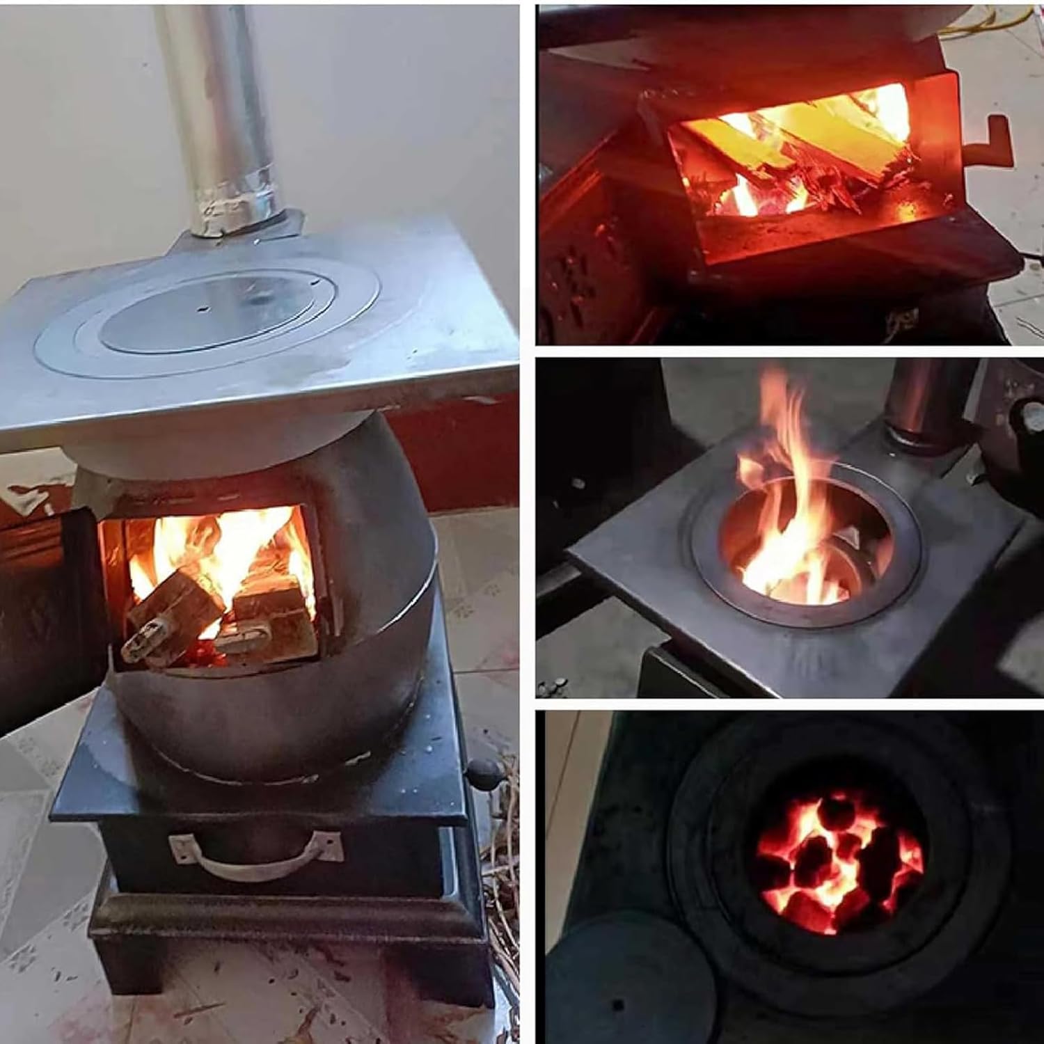 Thickened Cast Iron Rural Heating Stove,Metal Firepit Stove Backyard Patio Garden Fireplace for Camping, Outdoor Heating, Bonfire and Picnic