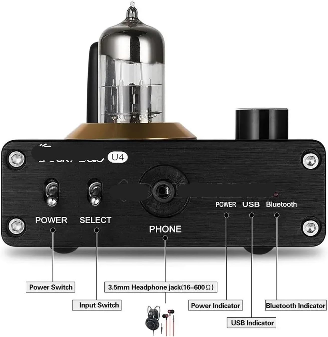 U4 Mini 5.0 Tube Headphone Amplifier U DAC Stereo Audio Preamplifier U Sound Card X-LL
