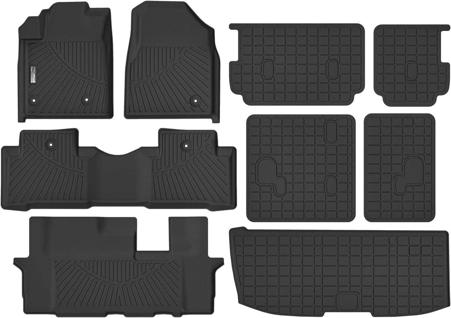 Floor Mats & Cargo Liner for Honda Pilot 2009 2010 2011 2012 2013 2014 2015,TPE All Weather Rubber Car Mats Accessories(Trunk Mat+Backrest Mat+Floor Mat)