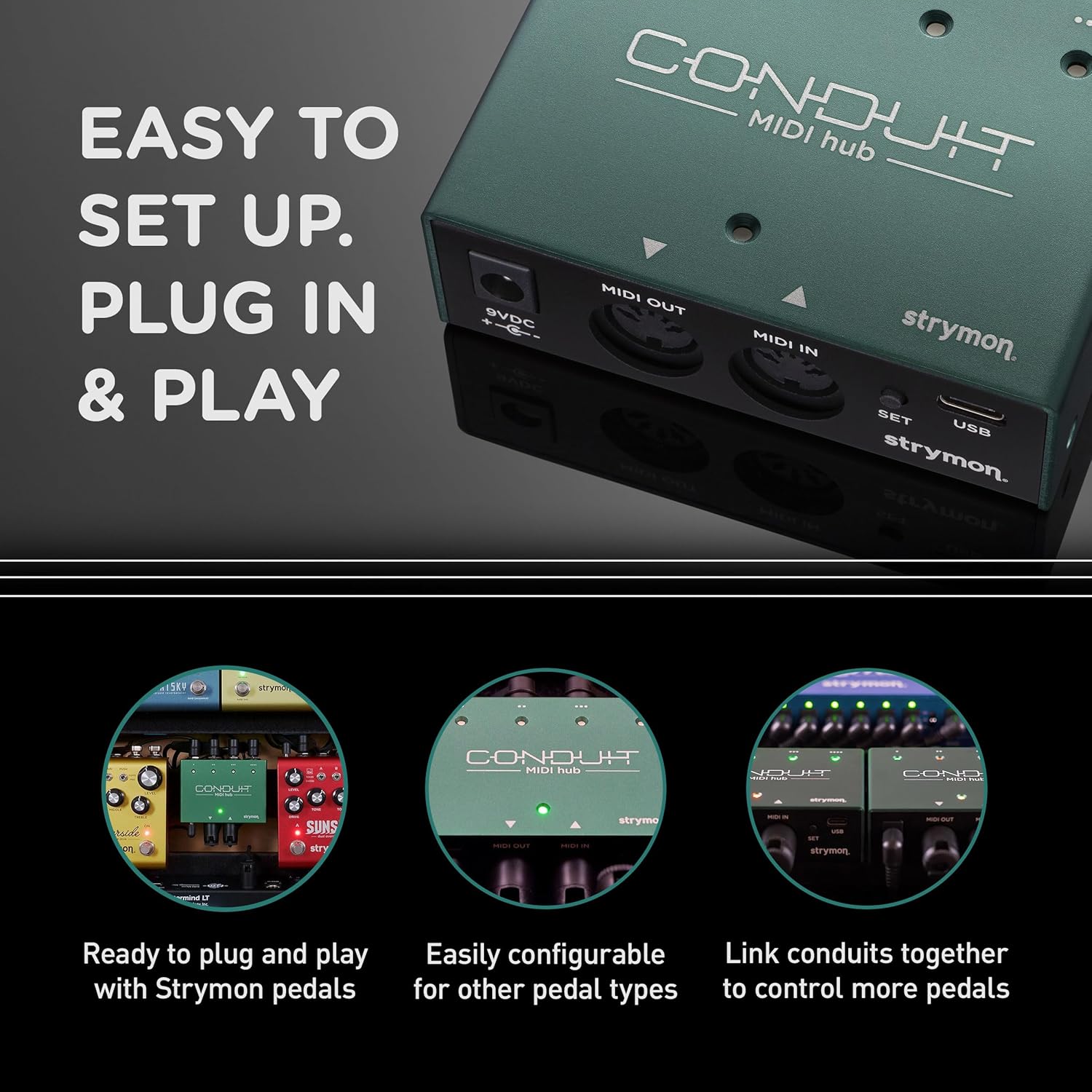 Strymon Conduit USB MIDI Hub Interface for Guitar Effects Pedals and Pedalboards