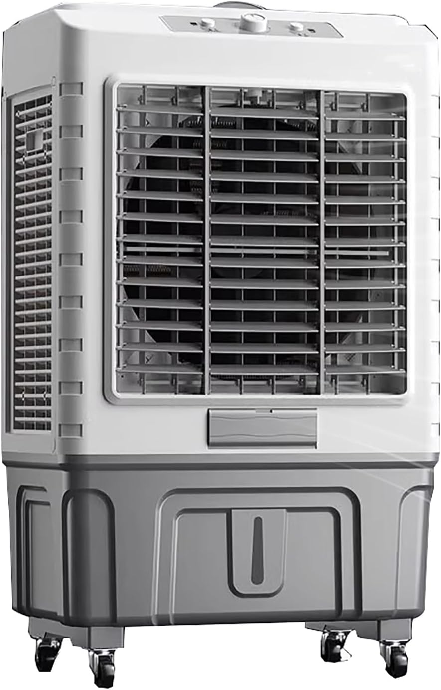 Evaporative Air Cooler Portable Air Conditioner, Fan Cooler with 120° Oscillating, 3 Wind Speeds, Evaporative Cooler for Outdoor Indoor Use(Size:102cm/55L)