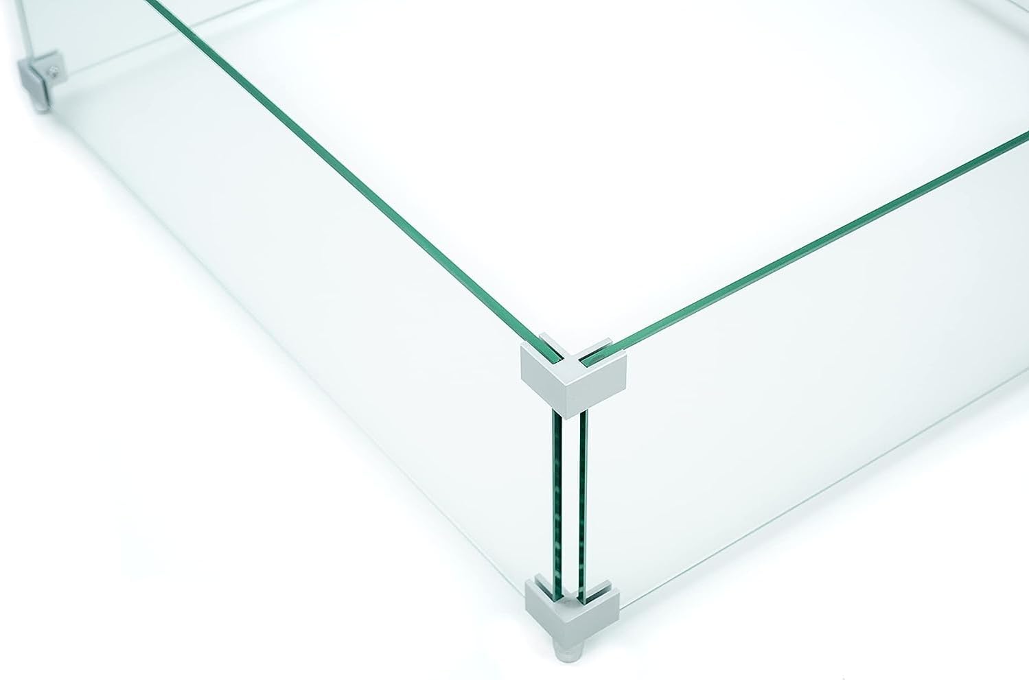 AMS Fireplace | Fire Pit Table Square/Rectangular Tempered Glass Wind Guard-Fire Flame Guard 1/4