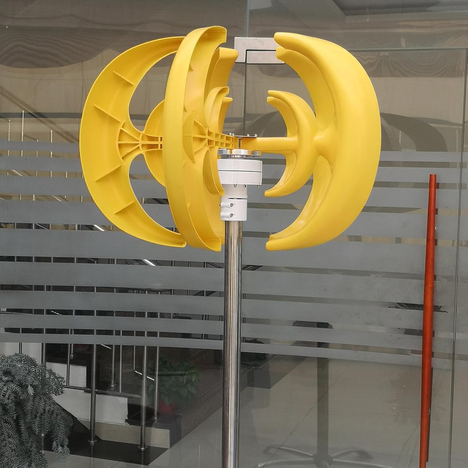 6000W Wind Turbine Generator for Home Use, Low RPM Windmill Electricity Generator with Controller, Magnetic Levitation Turbine,Yellow-24V