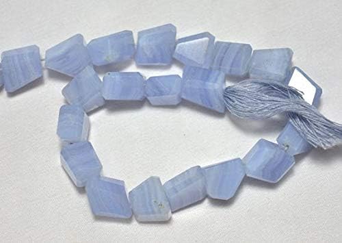 blue lace step cut tumbles,blue lace agate step cut nugget beads, 9x12mm beads, gemstone for jewelry 10 inches strand