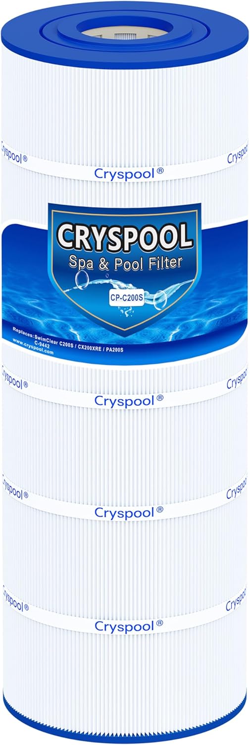 Cryspool® C200S Filter Compatible with CX200XRE, SwimClear C200S, C200S, C-9442, PA200S, 200 Sq. Ft Pool Filter Cartridge, 1 Pack