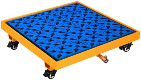 Industrial Spill Containment Pallet with Drain and Wheels, Leakproof Storage Tray for Warehouses, Factories, and Garages, Ideal for Washing Machines and Oil Drums,Yellow-65x65x15CM/25.6x25.6x5.91in