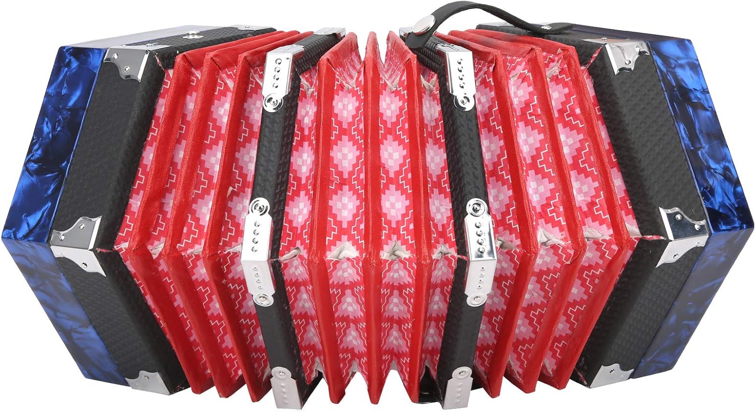 Professional Portable Concertina Accordion High End Elegant Ergonomic Design for Adults and Children (royal blue)