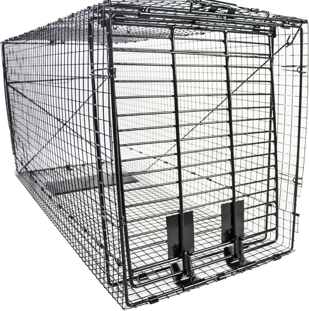 Humane Way Folding 50 Inch Live Humane Animal Trap - Safe Traps for All Animals - Dogs, Raccoons, Cats, Groundhogs, Opossums, Coyote, Bobcat - 50