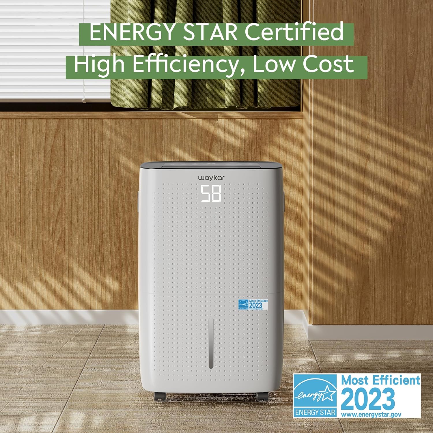 Waykar 150 Pints 7,500 Sq. Ft Energy Star Dehumidifier with Drain Hose for Commercial and Industrial Large Rooms, Home, Basements, Storages, Warehouses and Bedrooms