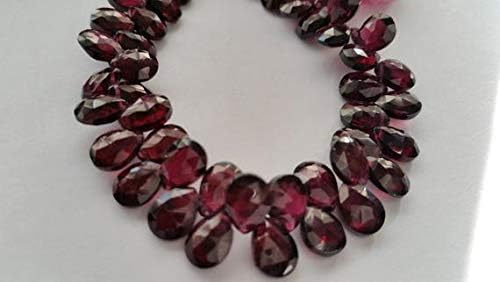 13 inch natural beads strand of 5x7mm faceted pear garnet gemstone briolletes beads for DIY jewelry - necklace, bracelet, earring, ring.