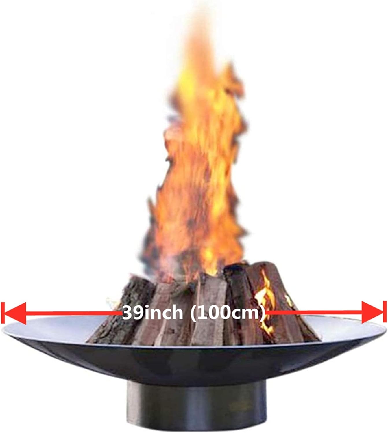 Large Outdoor Fire Pit,Outdoor Heater Wood Burning,Oversize Round Firebowl,Heavy Duty Metal Fireplace for Charcoal Burning,Heavy Duty Patio Firepit