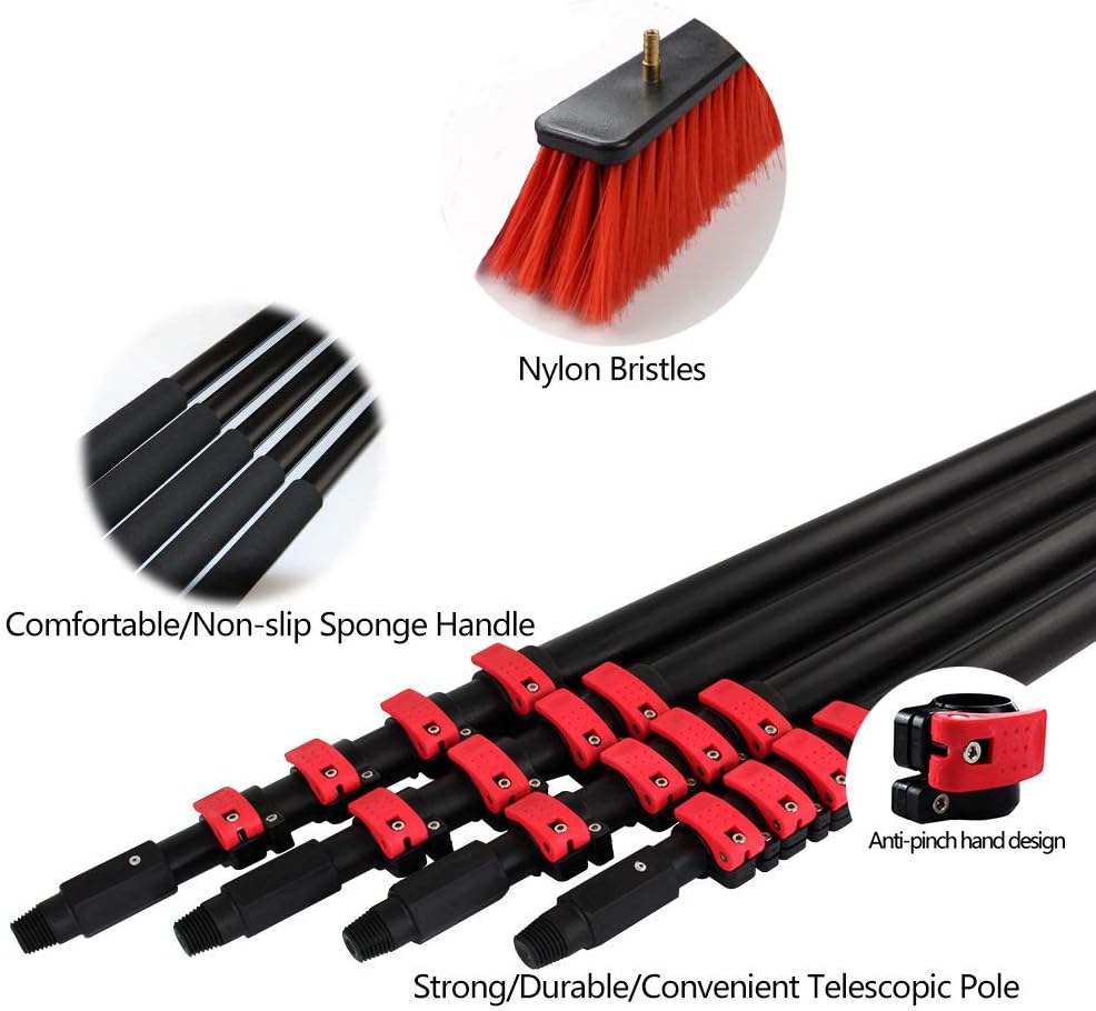 Water Fed Pole Kit, Solar Panel Cleaner, 3.6-11M Window and Solar Cleaning Pole Brush Window and Solar Panel Cleaning System Windows Cleaning & Washing Tool,24(12FT/3.6M