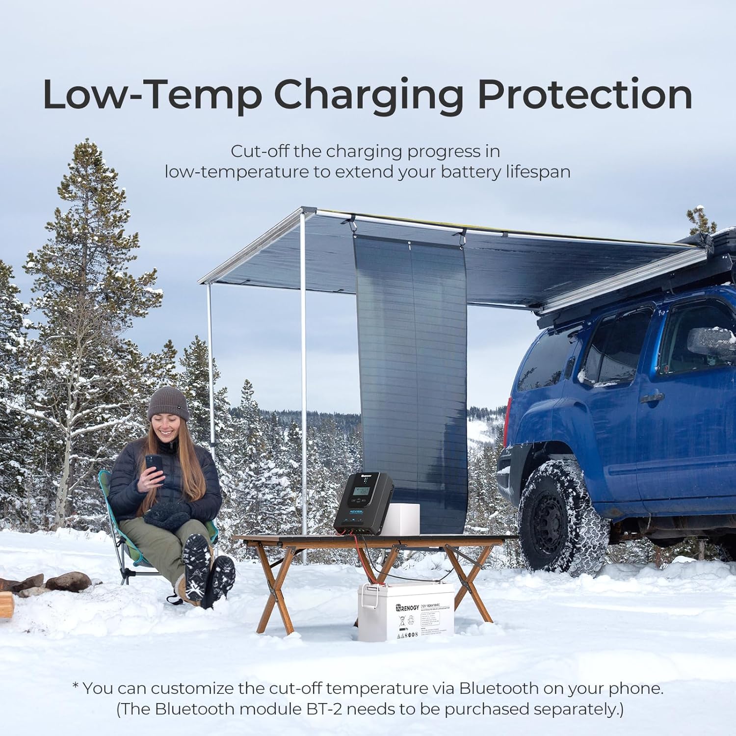 Renogy 40A MPPT Solar Controller with BT-2 Wireless Kit-99.9% Efficiency + 82ft App Control, IP54 Waterproof for RV/Off-Grid Lithium Systems