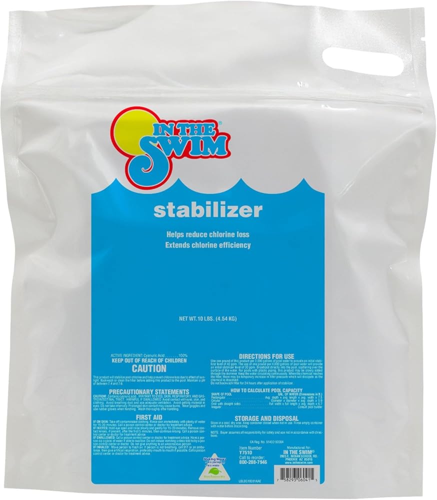 In The Swim Pool Stabilizer – 100% Cyanuric Acid for Chlorine Protection and Efficiency - 10 Pound