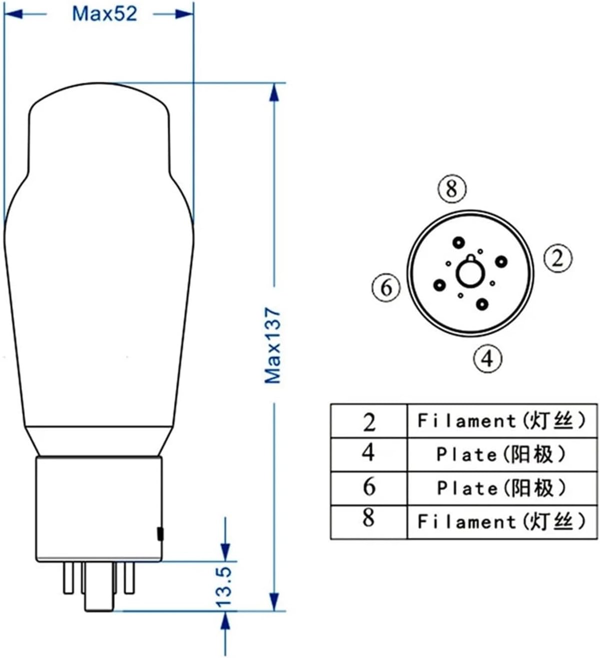 Vacuum Tube Rectifier 5U4G Vacuum Tube Audio Valve Replace 5Z3P GZ34 274B Tube Amplifier HiFi Audio Amplifier Precision(2pcs Matched Pair)