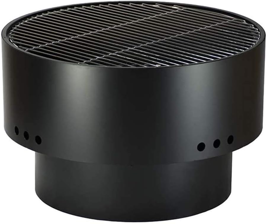 Outdoor Multifunctional Metal Fire Pit Garden BBQ Firepit Brazier Round Table Stove Patio Heater, 27.5 Inch, Thick Solid Steel DIY C