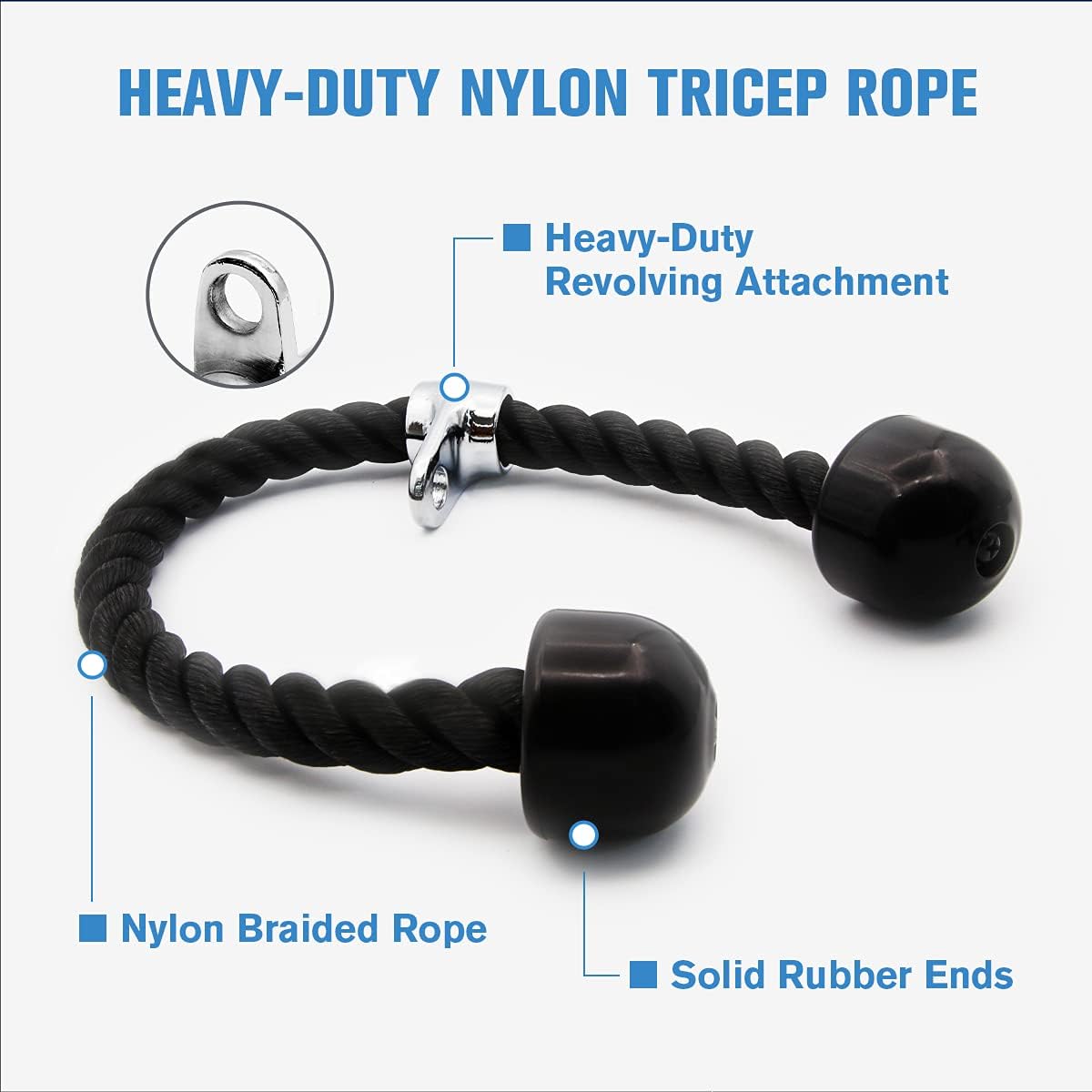 RitFit Cable Machine Attachments for Gym, LAT Pulldown Accessories with Multi-Option: V Bar, Tricep Rope, Double D Handle, Rotating Straight Bar, for Weight Fitness