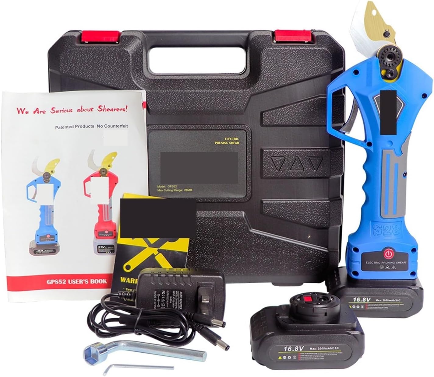 Tree Branch Pruner 16.8V 28mm Electric Pruner Brushless Electric Garden Pruning Shears for Fruit Tree Bonsai Branches Cordless Pruner Battery Sharp, P